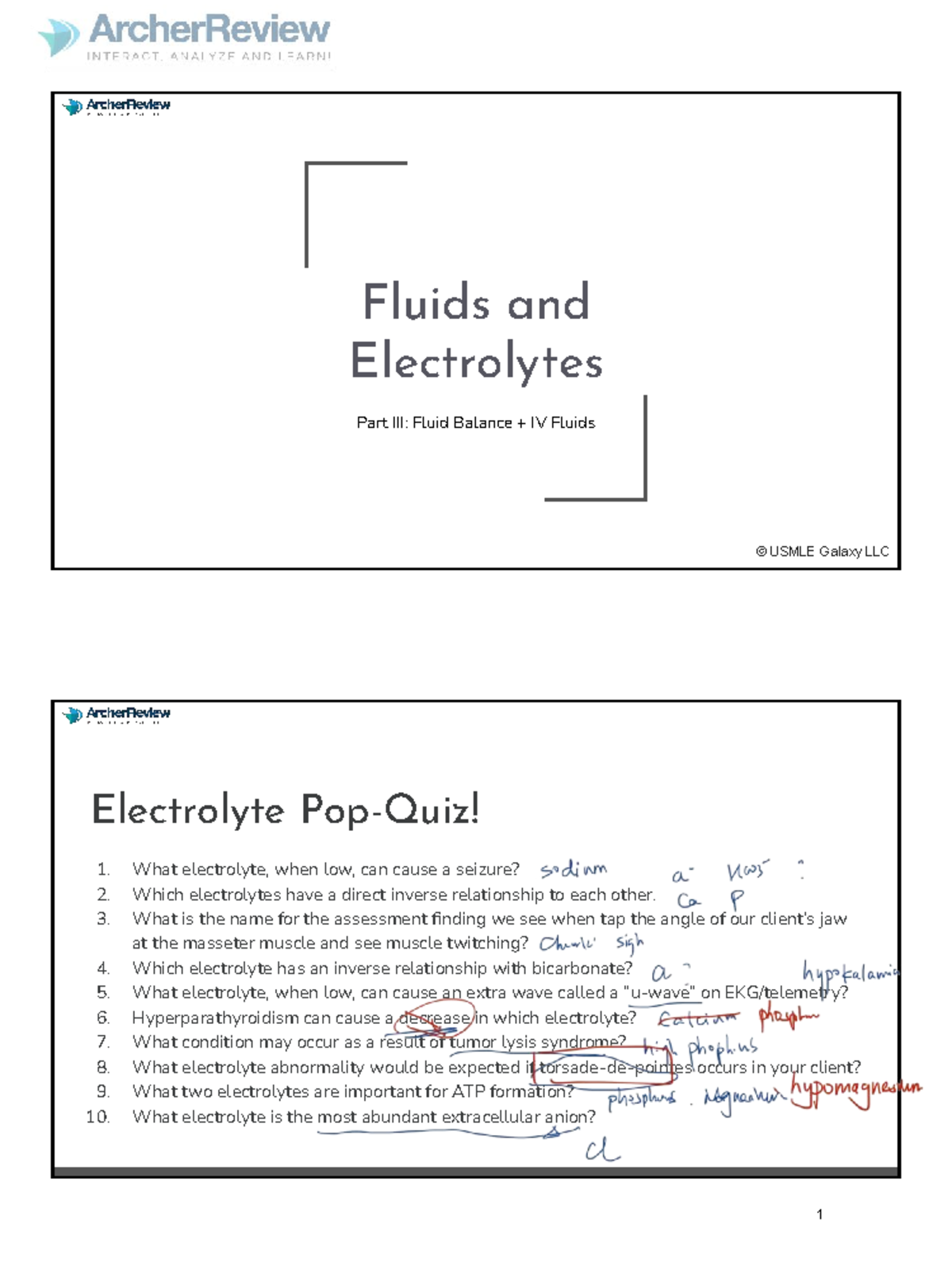 Electrolytes and Fluid Balance: Study Guide for Nursing (Part 3) - Studocu