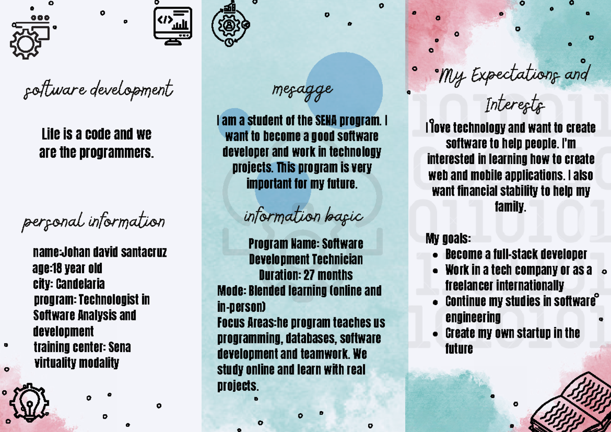 Software Development Technician Program Overview - SENA 4.2 Folleto ...