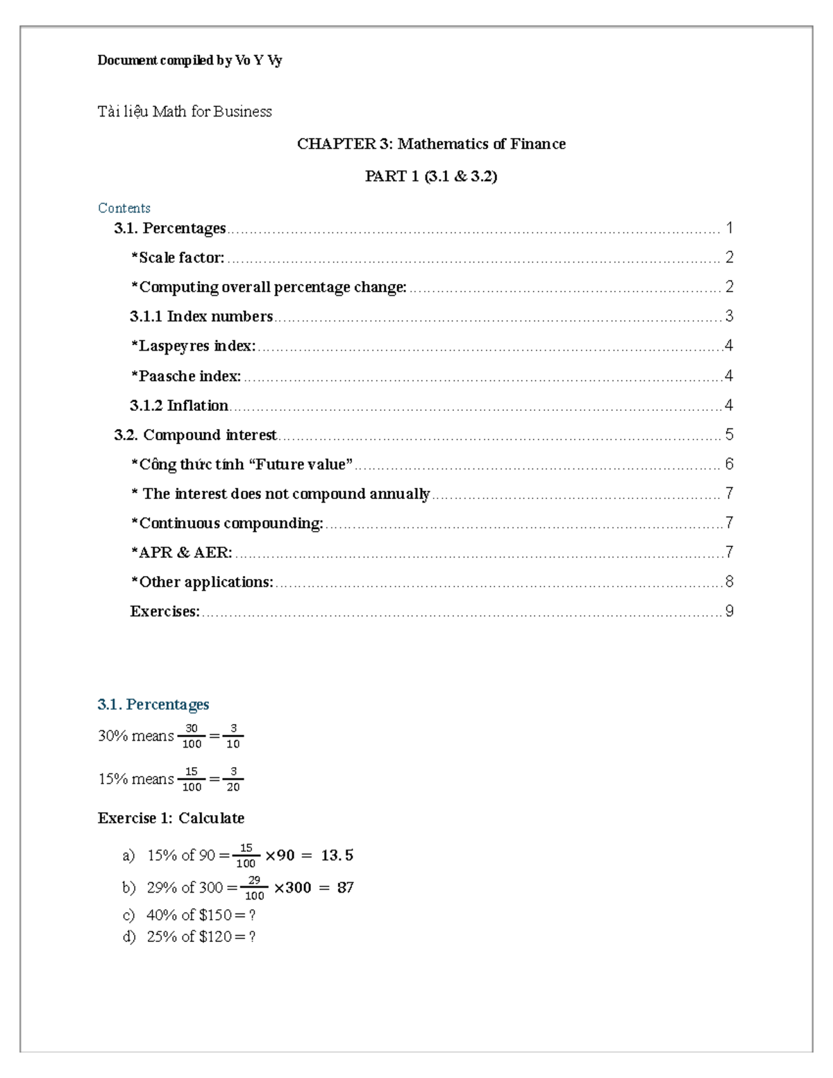 Math for Business (MATH101) - Chapter 3: Finance Concepts Part 1 - Studocu