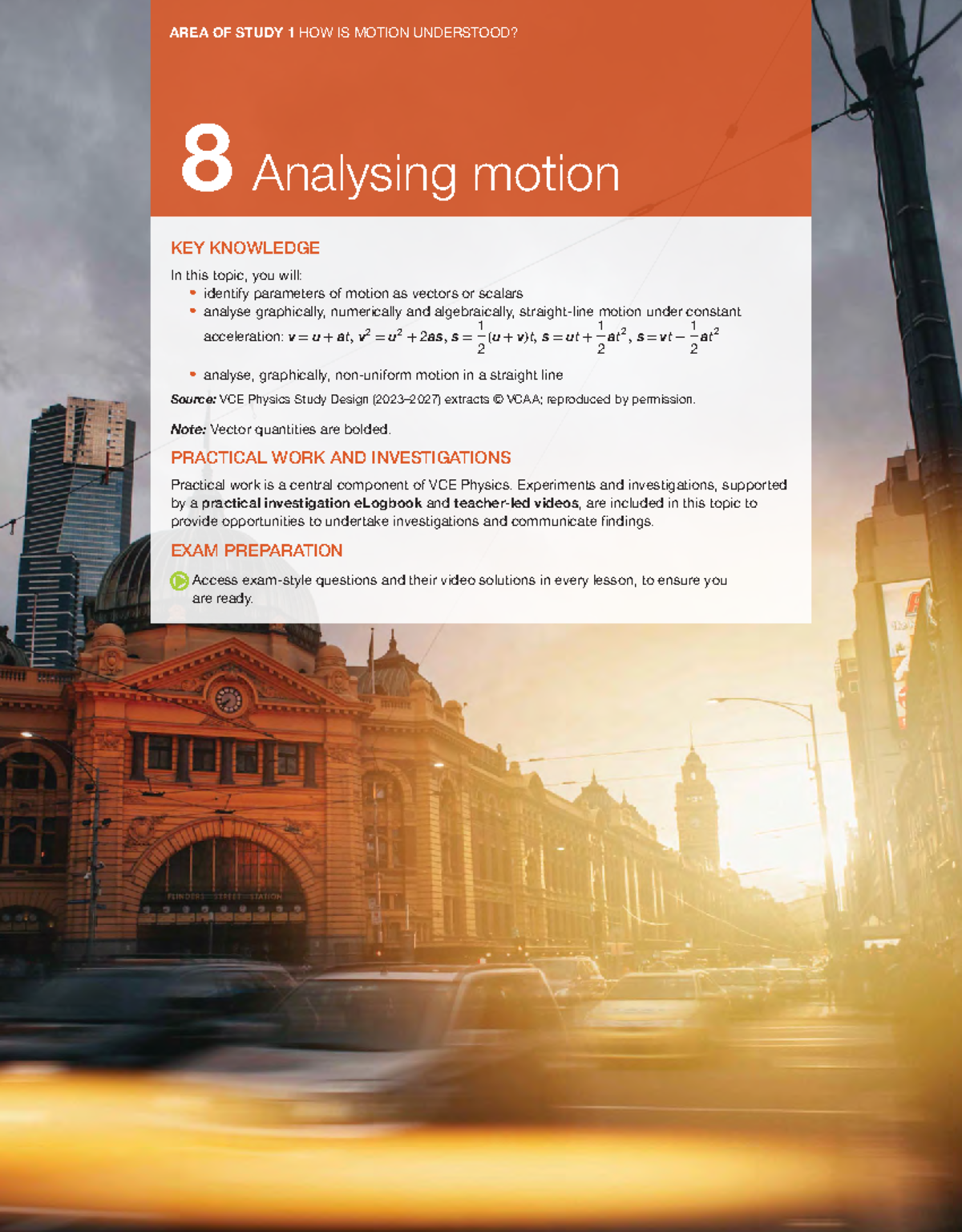 Chapter 8 - Analyzing Motion in VCE Physics Units 1 & 2 - Studocu
