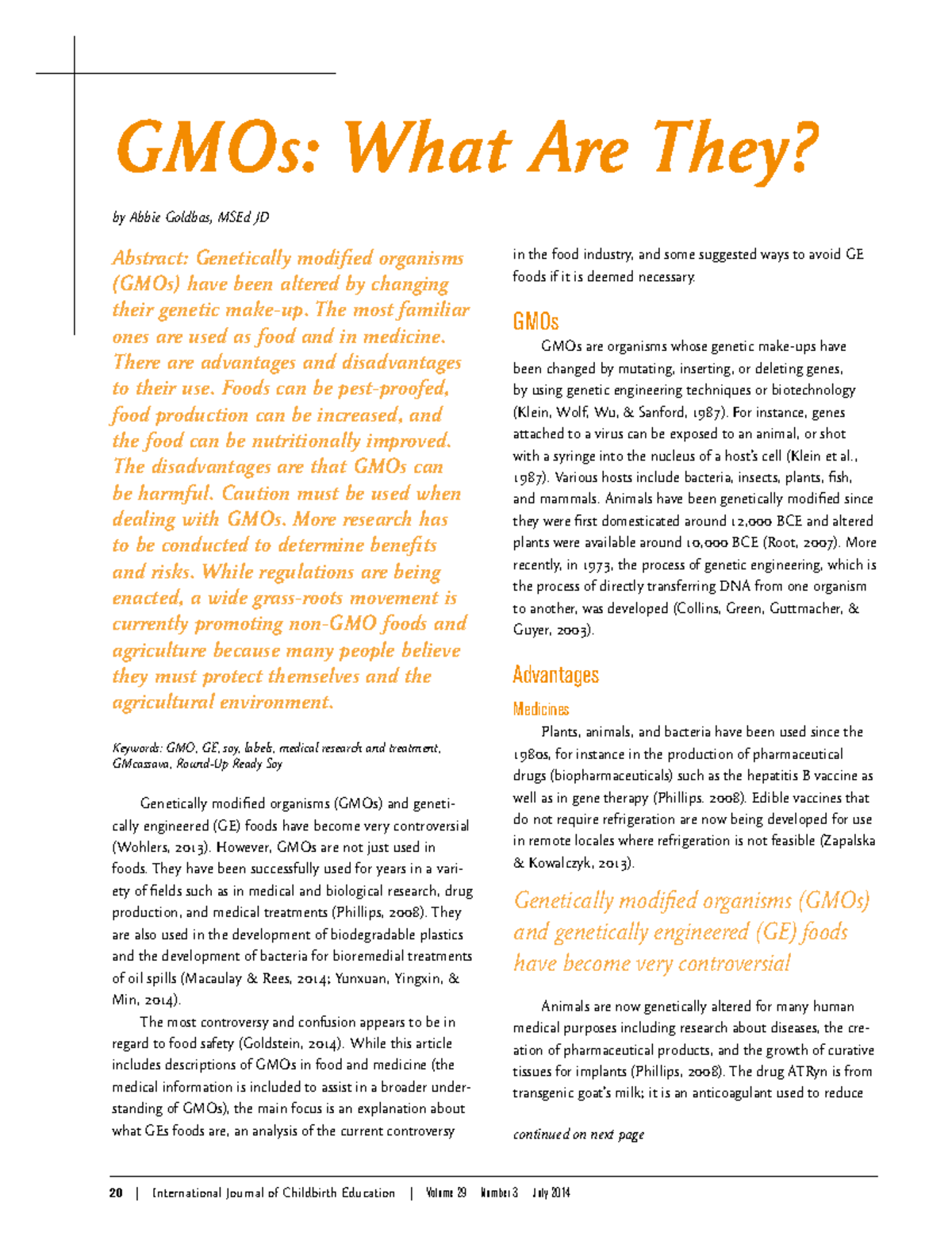 4.1 GMOs: Understanding Their Impact on Food and Medicine - ADVANCE ...