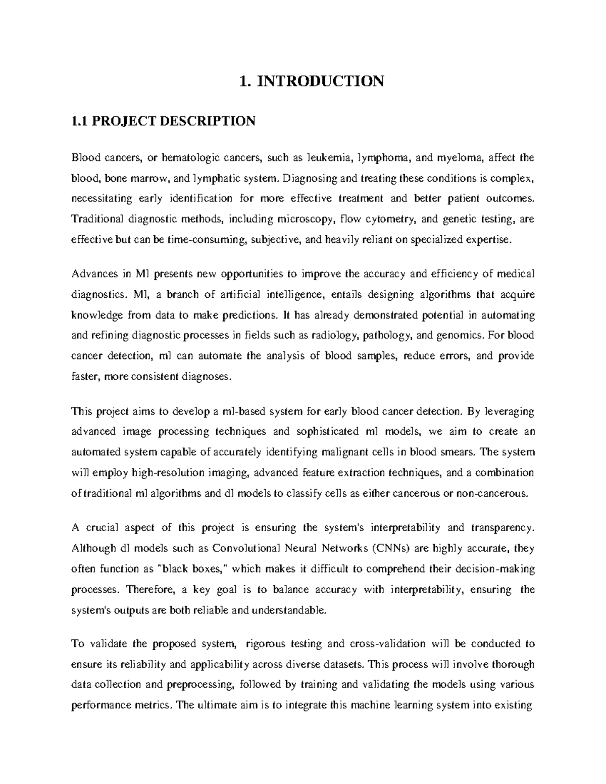 Machine Learning for Early Blood Cancer Detection: Project Report - Studocu
