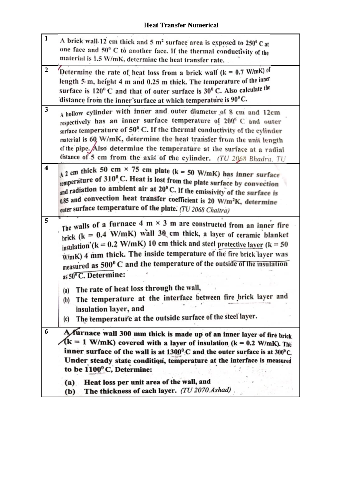 Heat Transfer Numericals - Thermal science - Heat Transfer Numerical ...