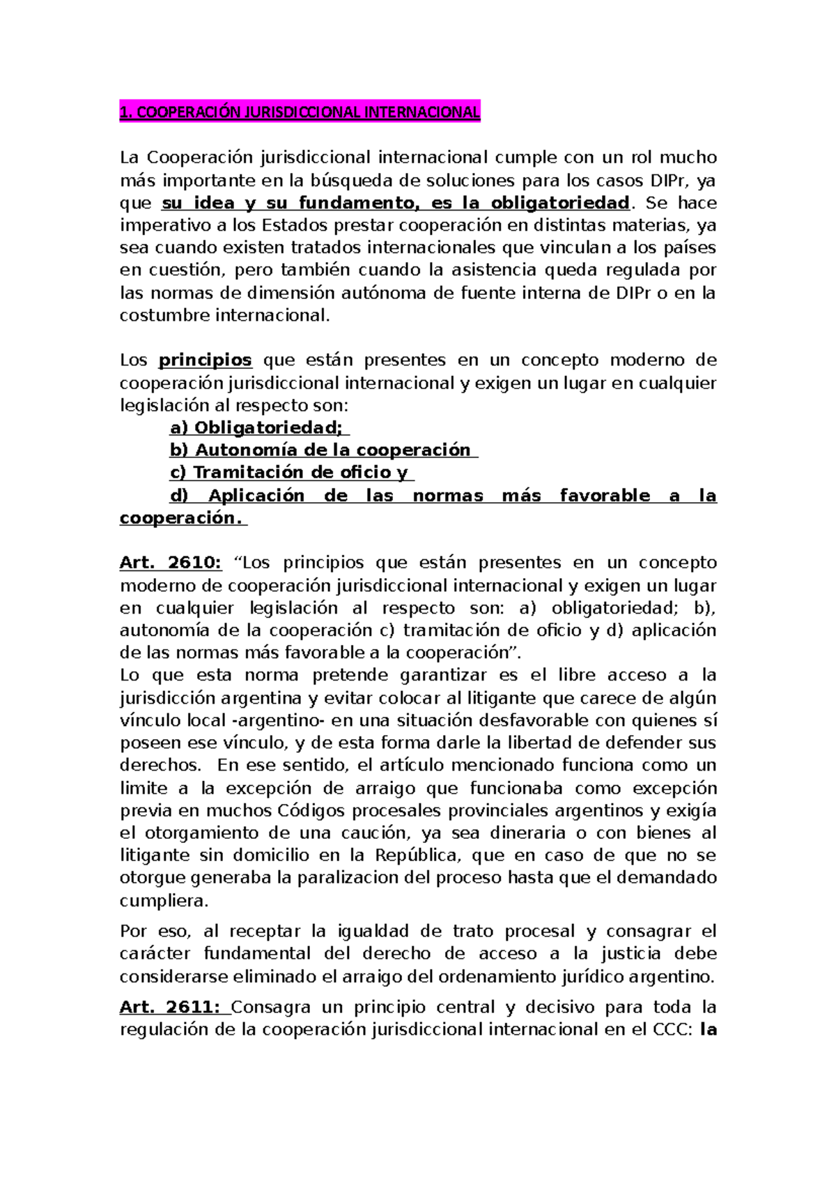 Resumen 2DO Parcial Noodt Taquela: Cooperación Jurisdiccional Internacional - Document Preview