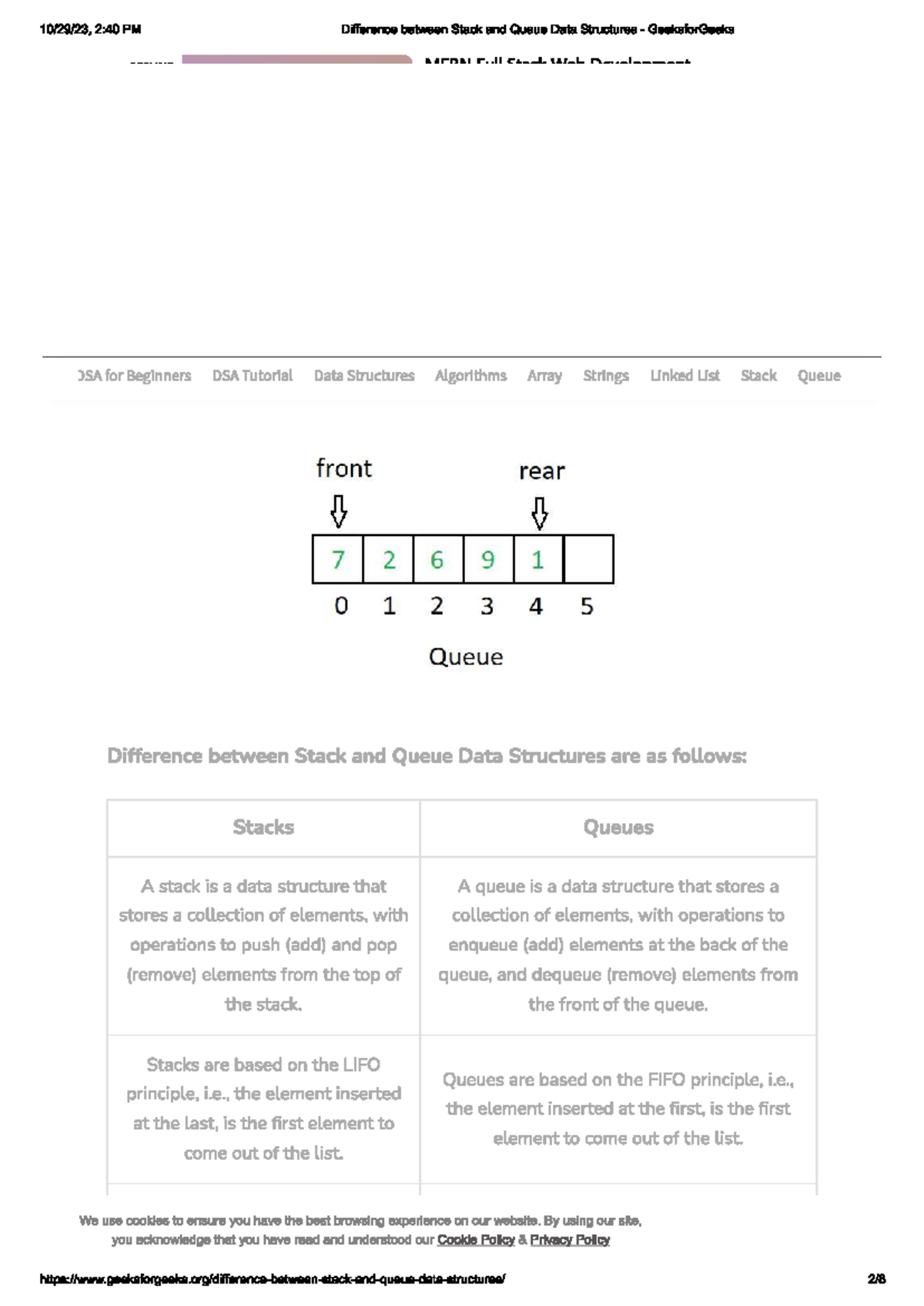 Stack and queue - Important Notes - data structure - Studocu