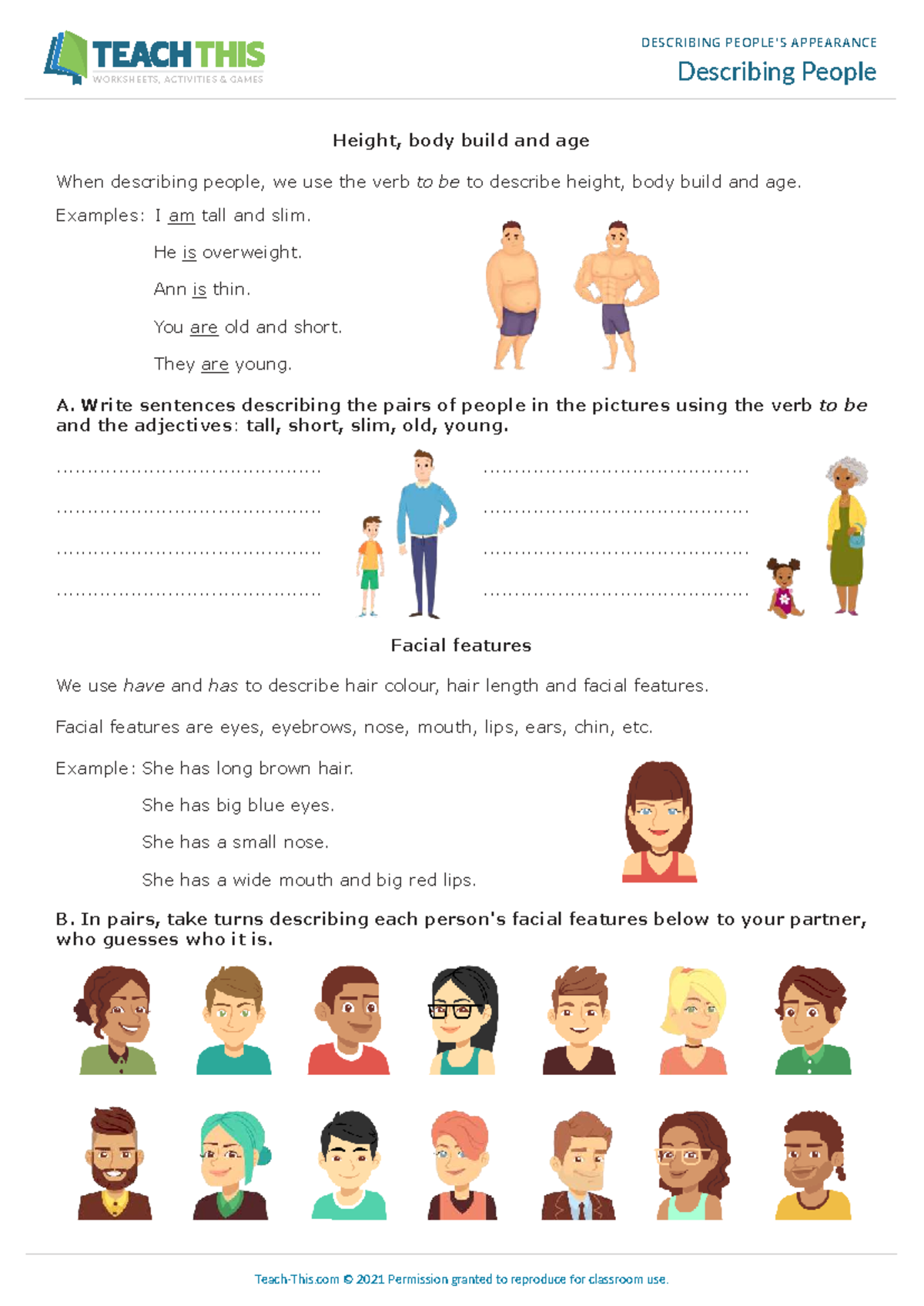 Describing People: Worksheets & Activities for Appearance - Studocu