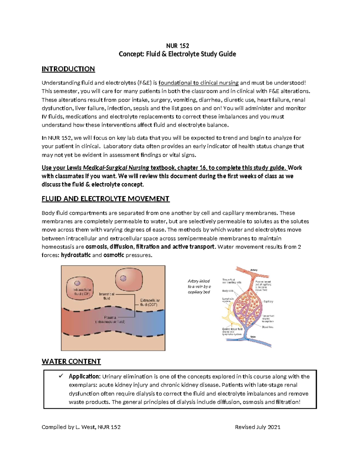 NUR 152 Fluid & Electrolyte Study Guide: Key Concepts & Applications ...