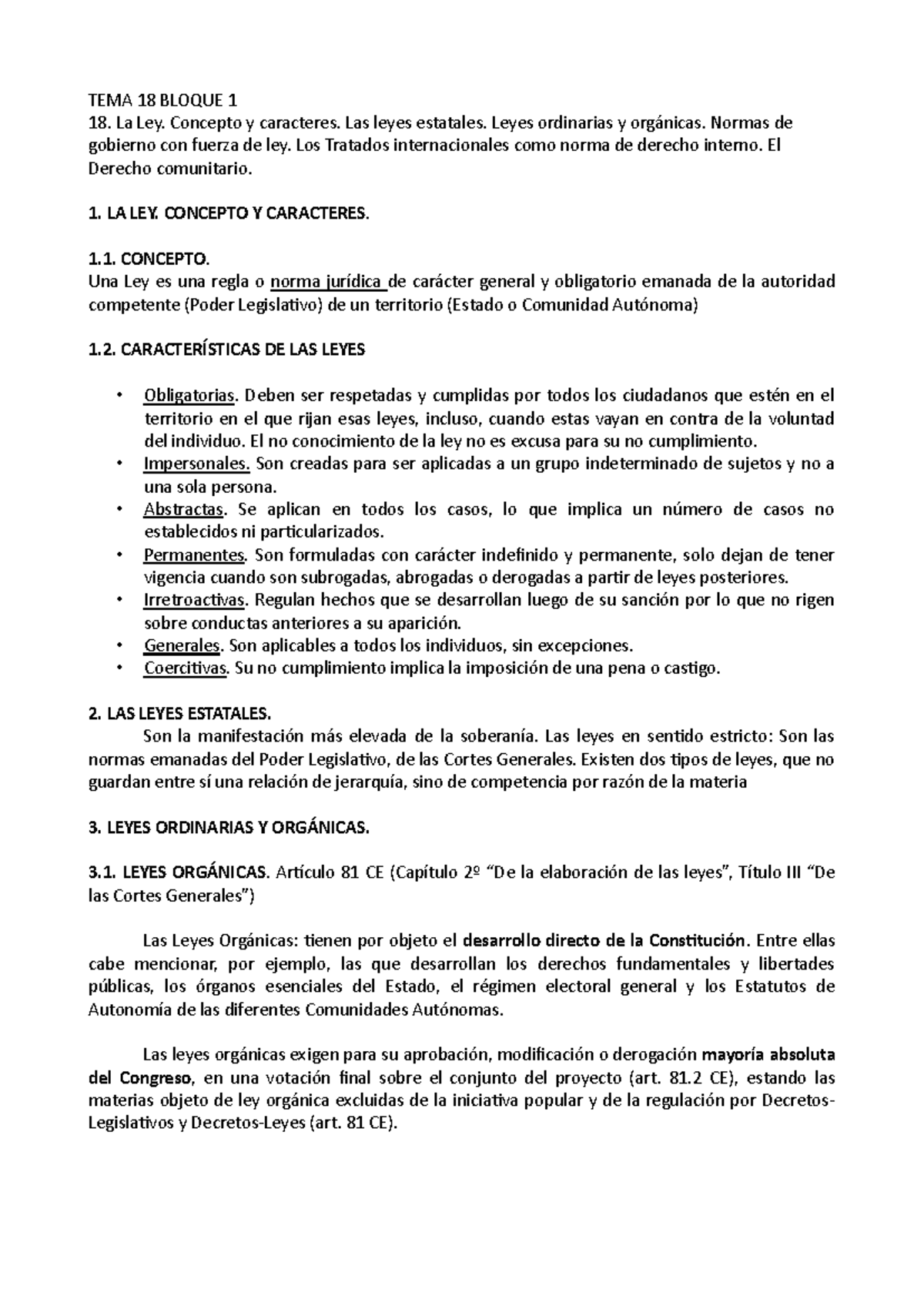 Tema La ley - La Ley Características de las Leyes Tipos de leyes - TEMA ...