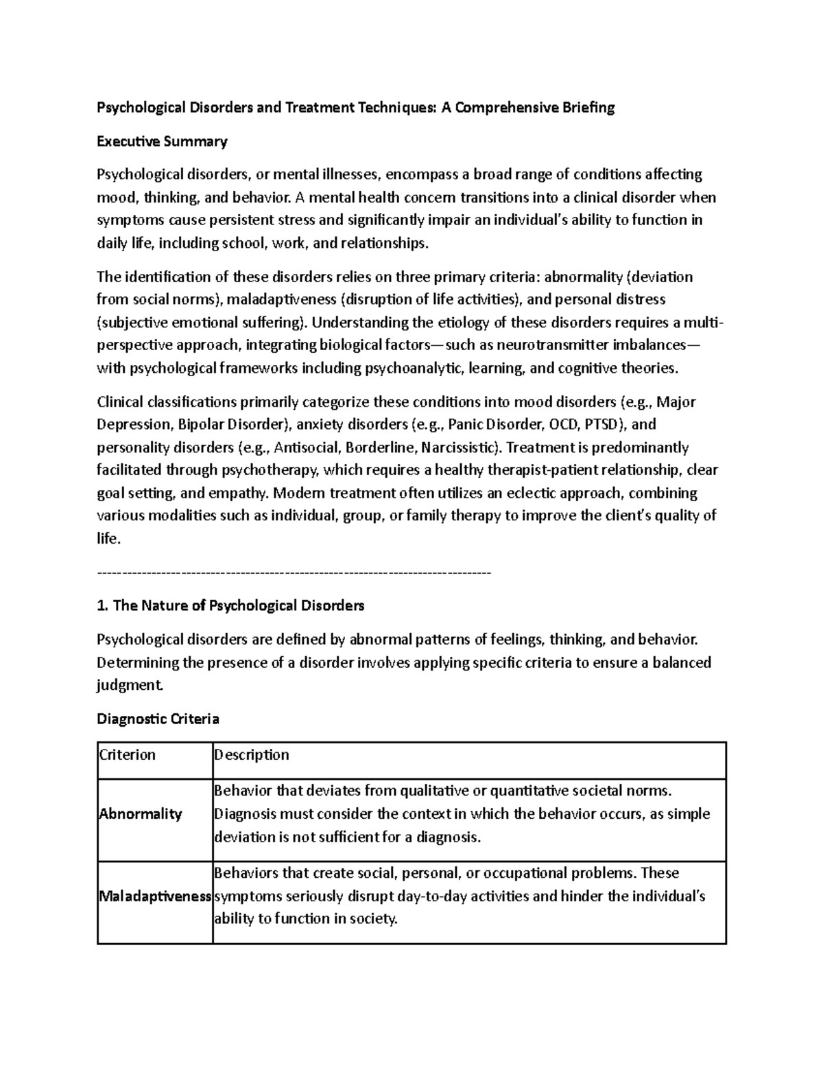 Psychological Disorders & Treatment Techniques: An Overview (PSY 101 ...