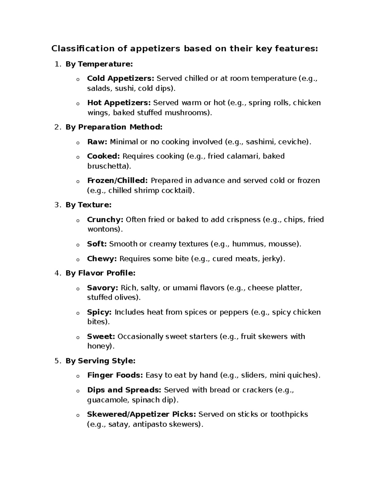 Classification of Appetizers by Key Features: A Comprehensive Guide ...