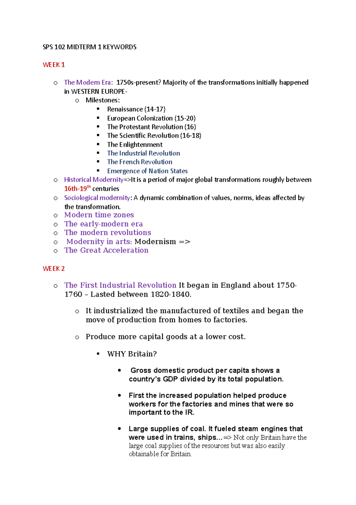 SPS 102 Midterm 1 Study Notes: Key Concepts and Historical Events - Studocu