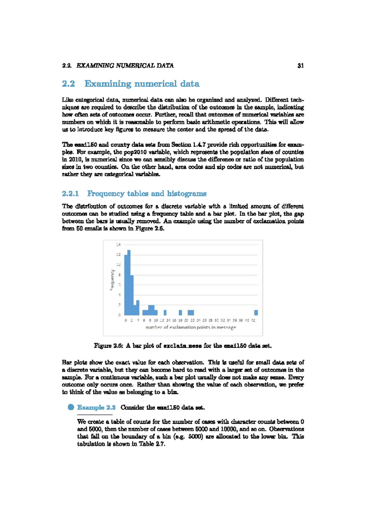 Chapter 2 Quantitative variables - 2. EXAMINING NUMERICAL DATA 31 2 ...