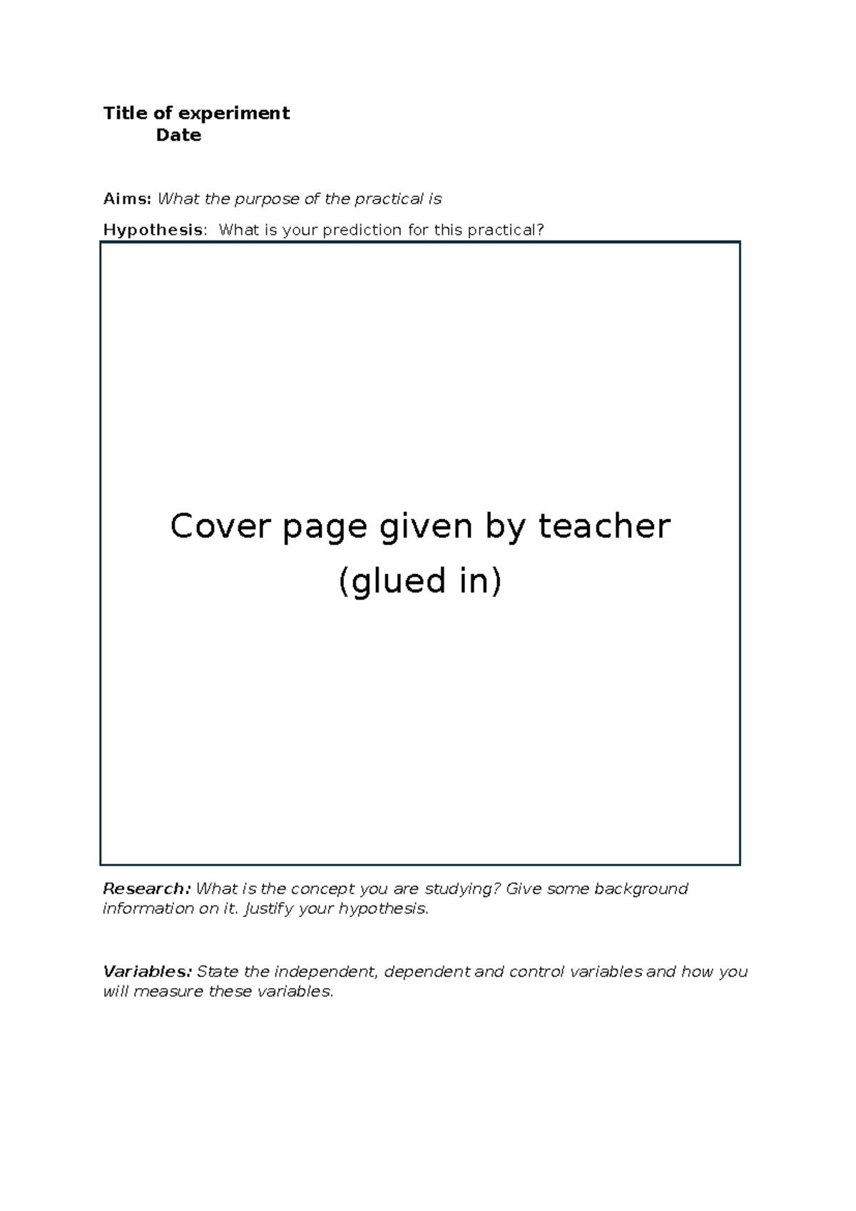 Lab Report Template: Structure & Guidelines for Experiments - Studocu