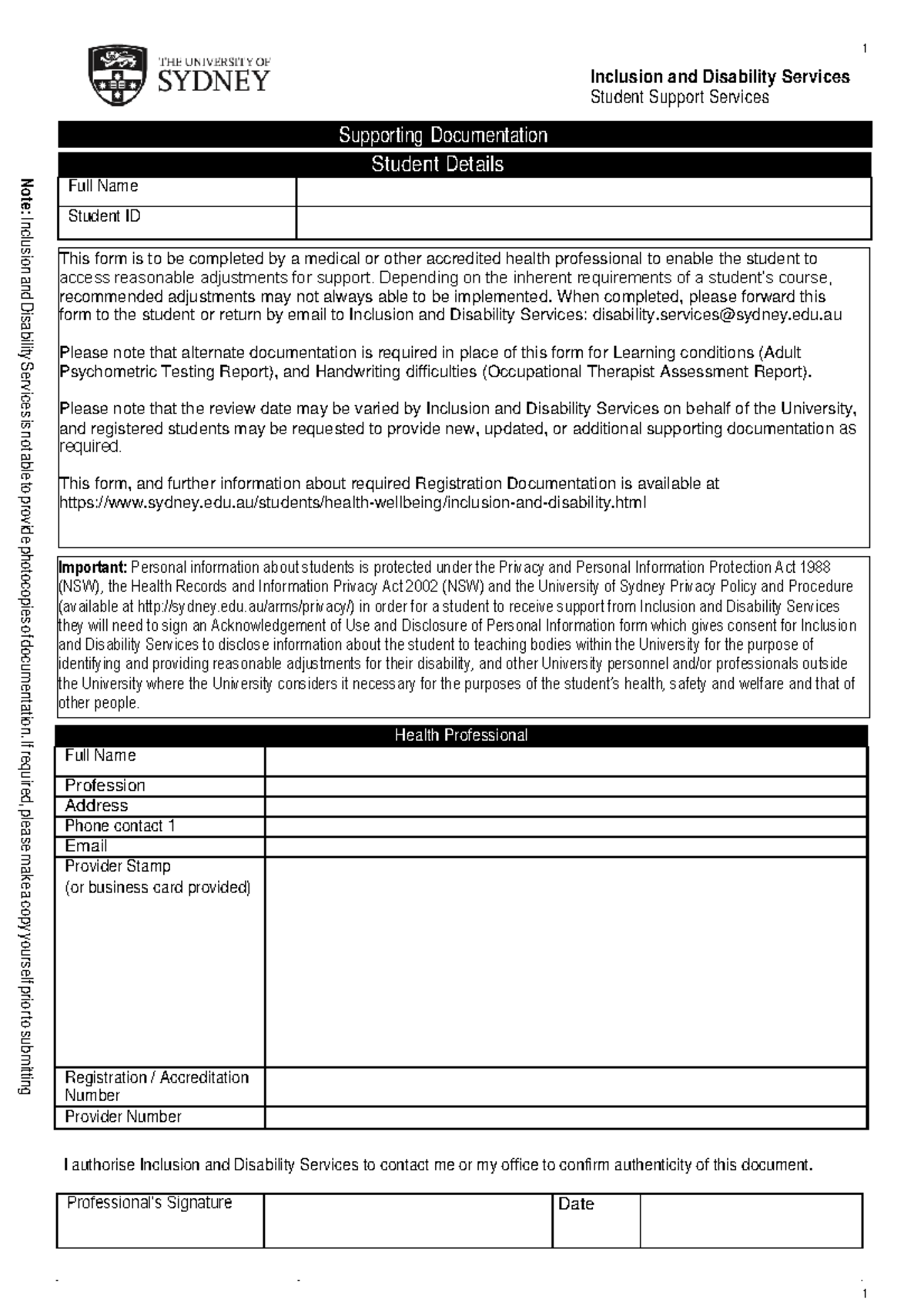 Support documentation disability services - Inclusion and Disability ...