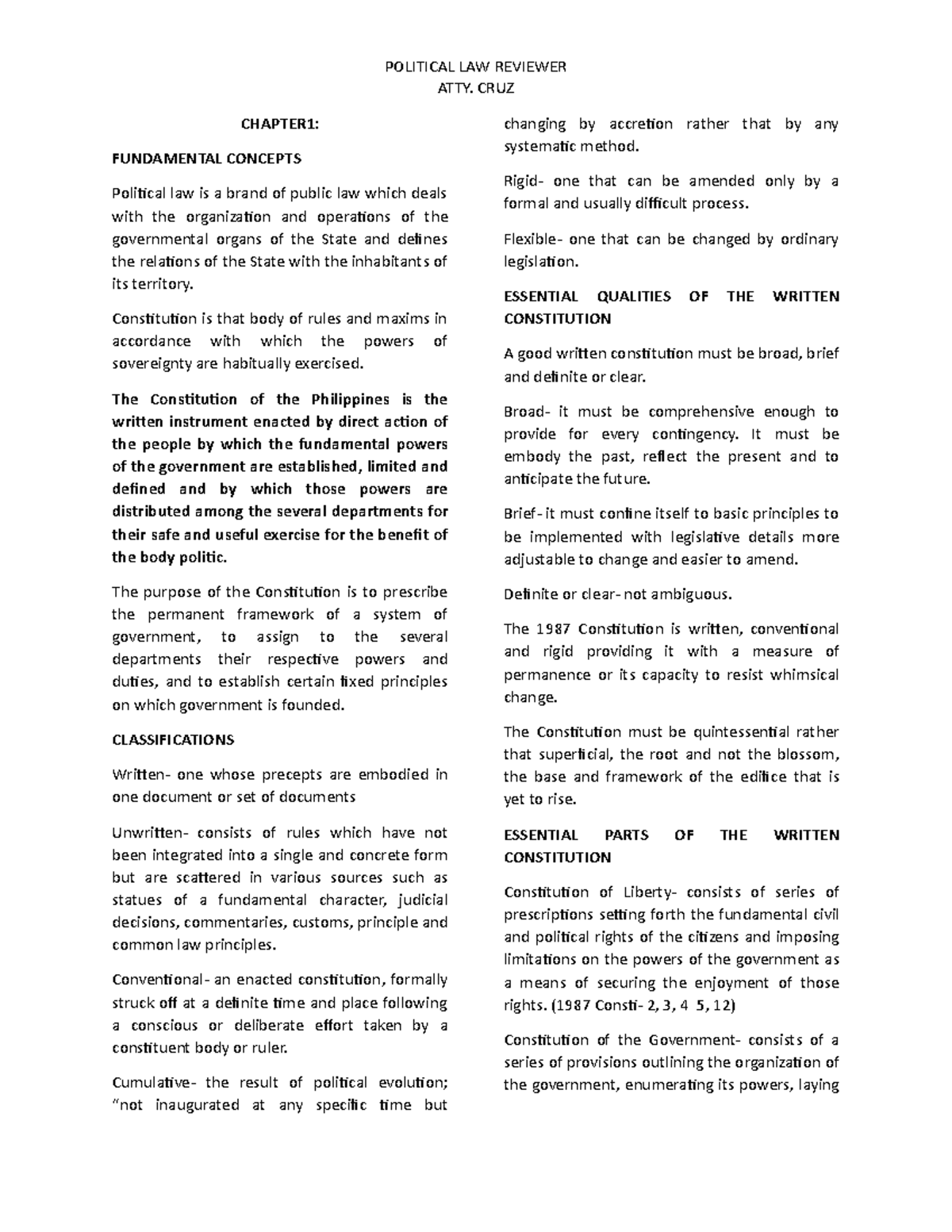 Political Law Reviewer: Key Concepts and Interpretations for 2023 - Studocu