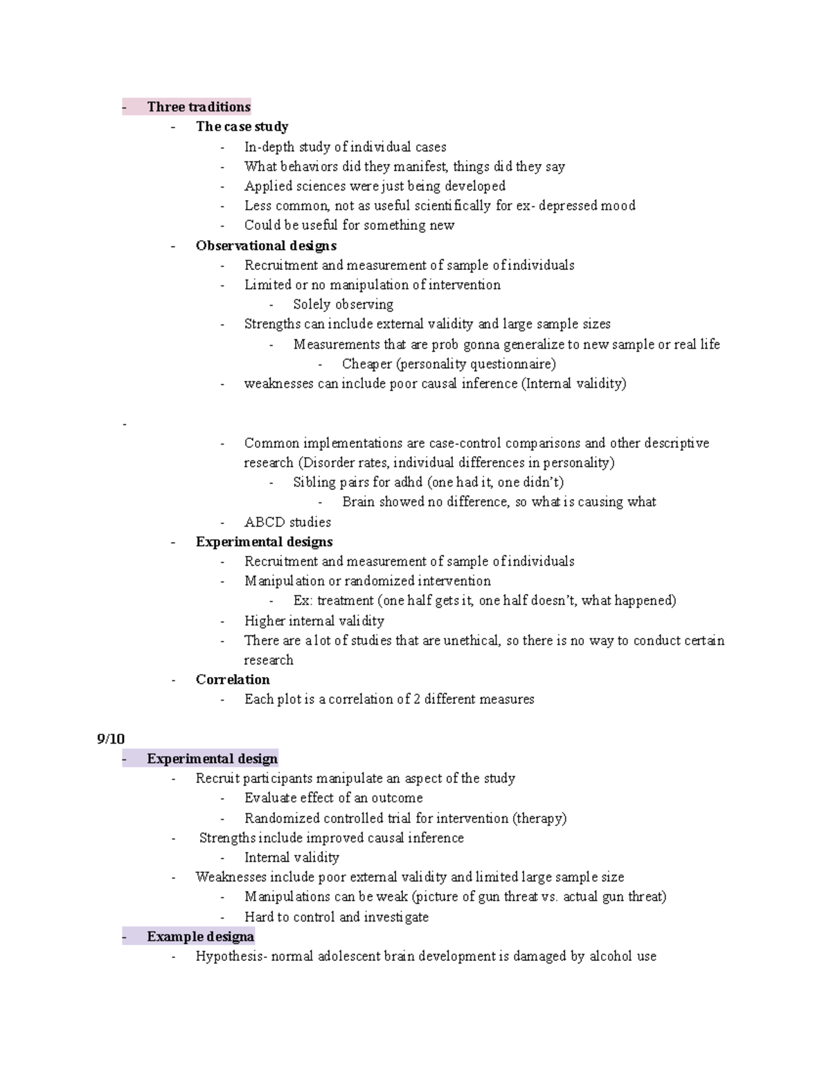Psy #2 - Lecture Notes on Research Designs and Case Studies - Studocu