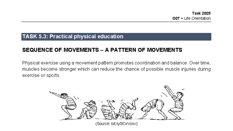 Task 2025 G07 Life Orientation: Practical PE Movements & Assessment ...