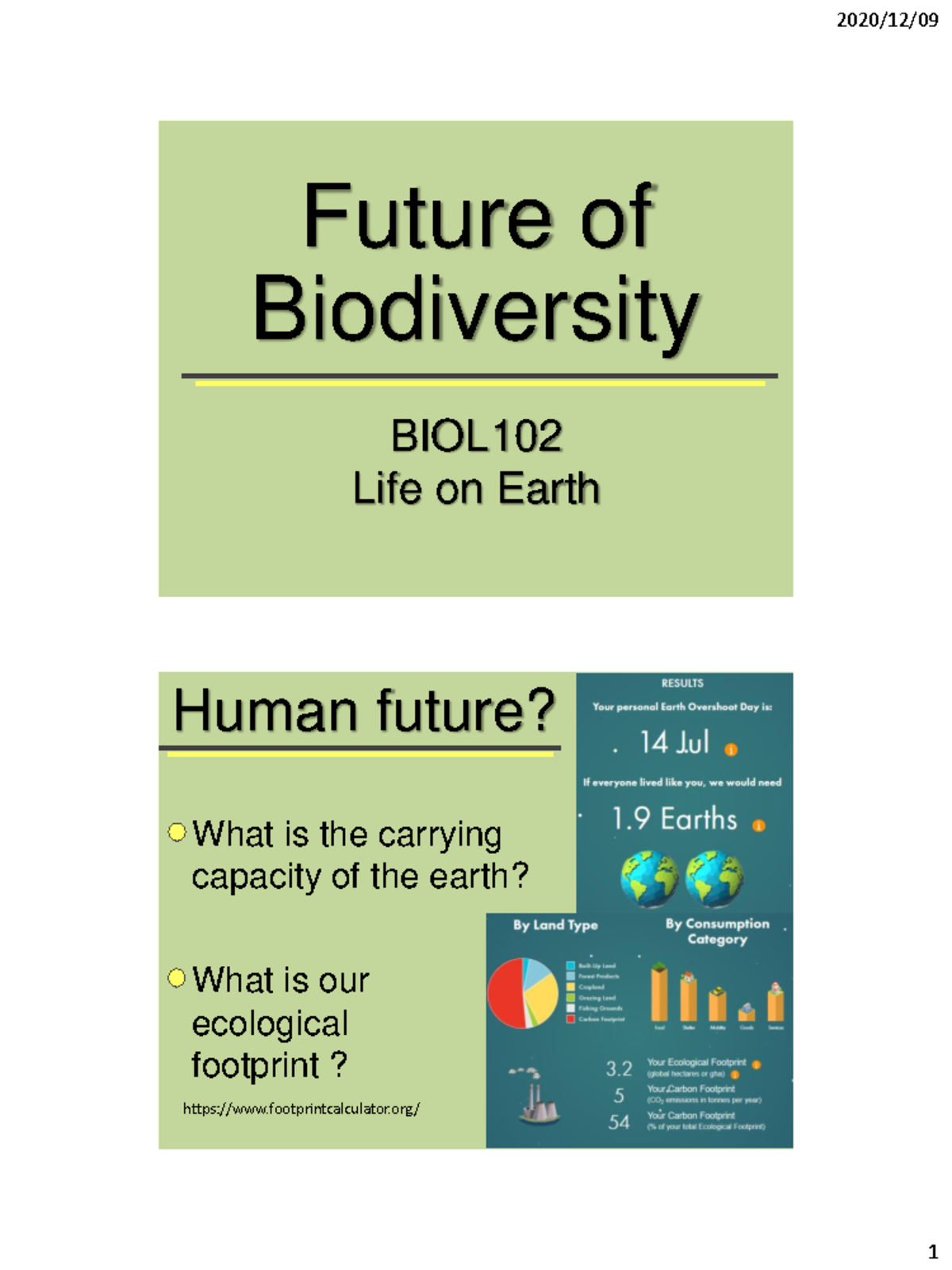 BIOL 102 L7 Future Challenges and Conservation of Biodiversity - Studocu