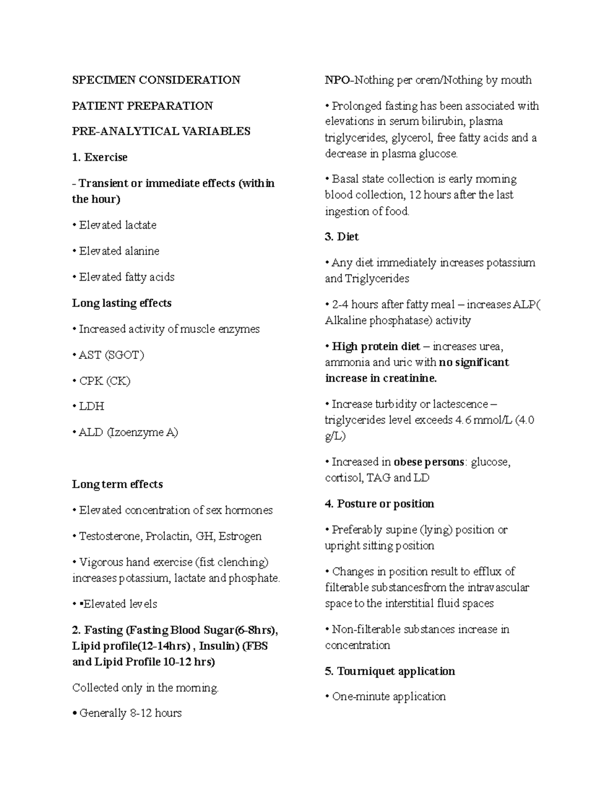 Specimen Consideration - SPECIMEN CONSIDERATION PATIENT PREPARATION PRE ...