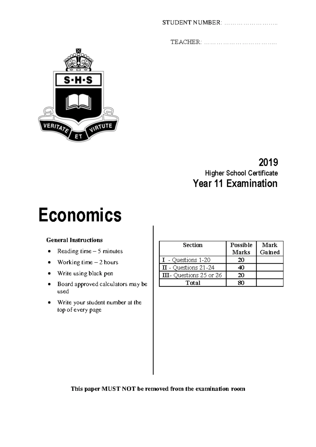 2018 HSC Economics - Yearly Exam Practice Paper - Studocu