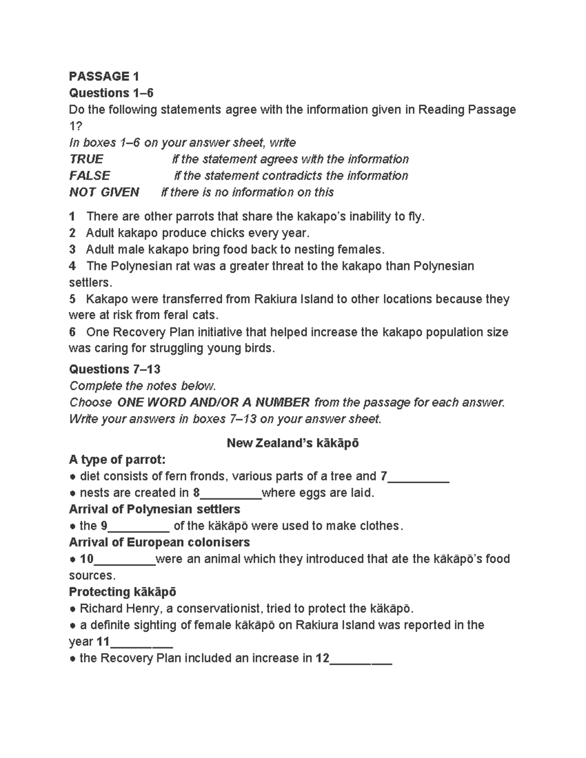ANS CAM 20 T1 - Reading Passage Questions and Answers - Studocu