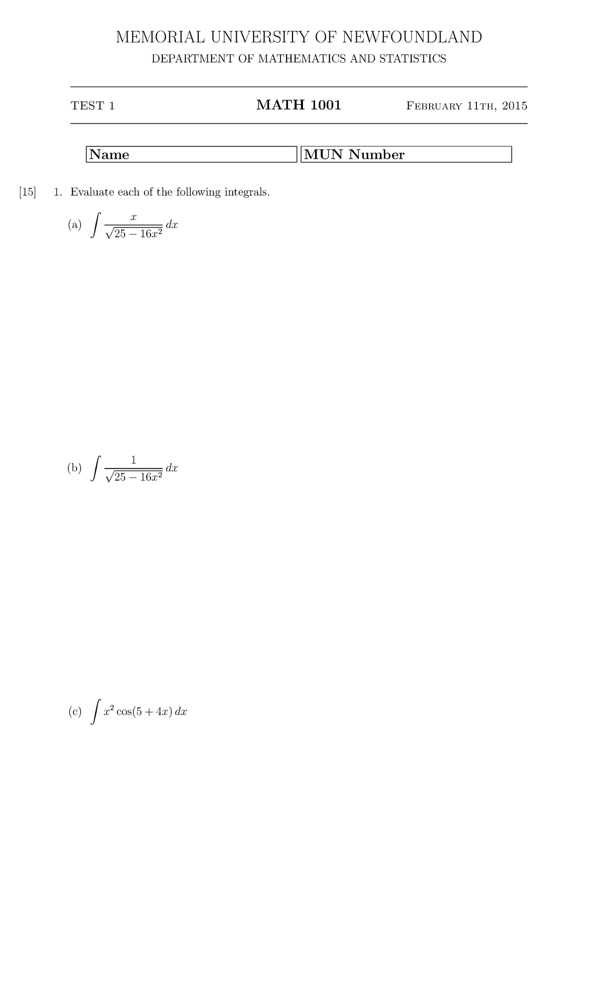 Sample/practice exam 12 February 2015, questions and answers - Test ...