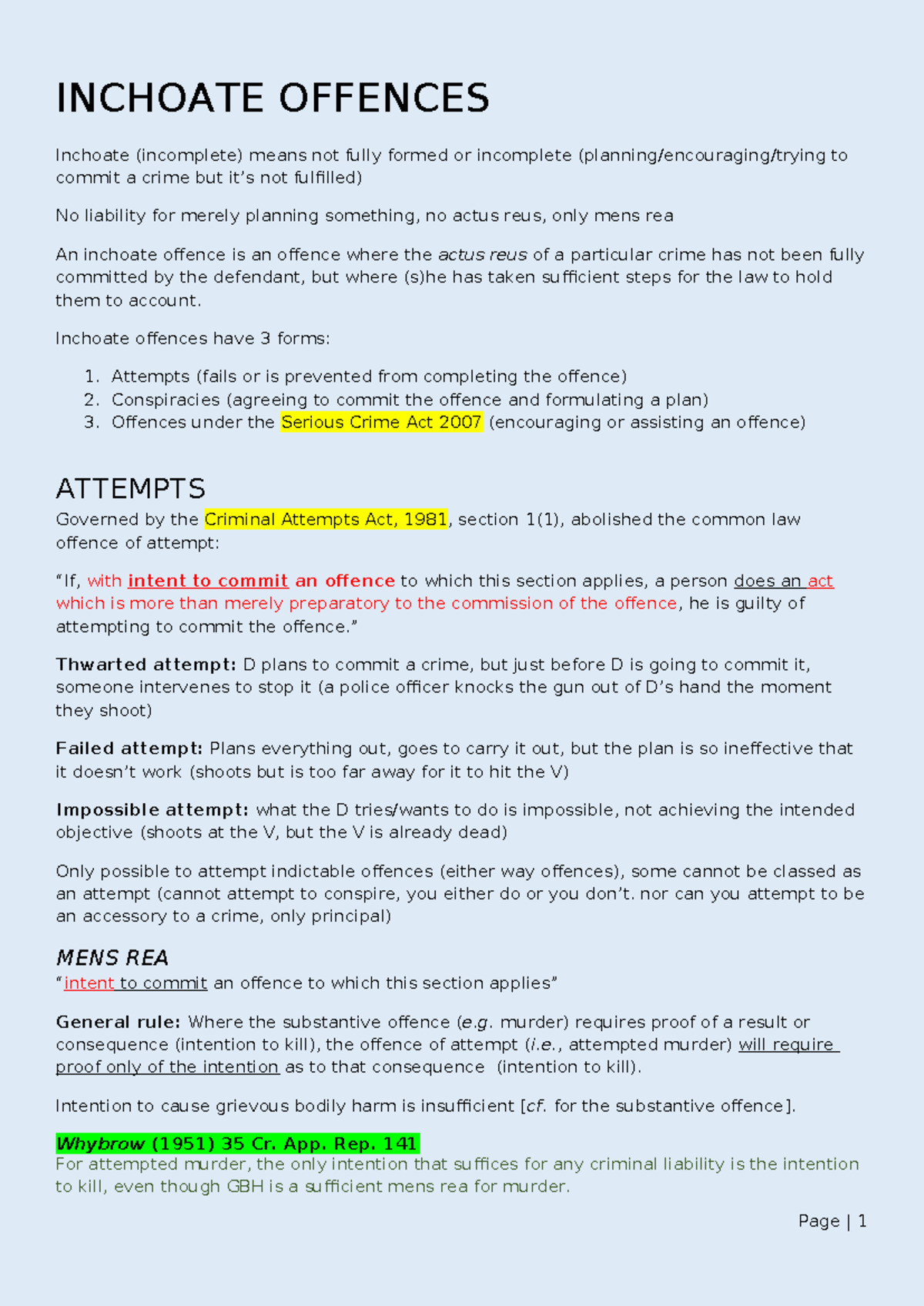 Inchoate offences: Understanding attempts, conspiracies, and liability ...