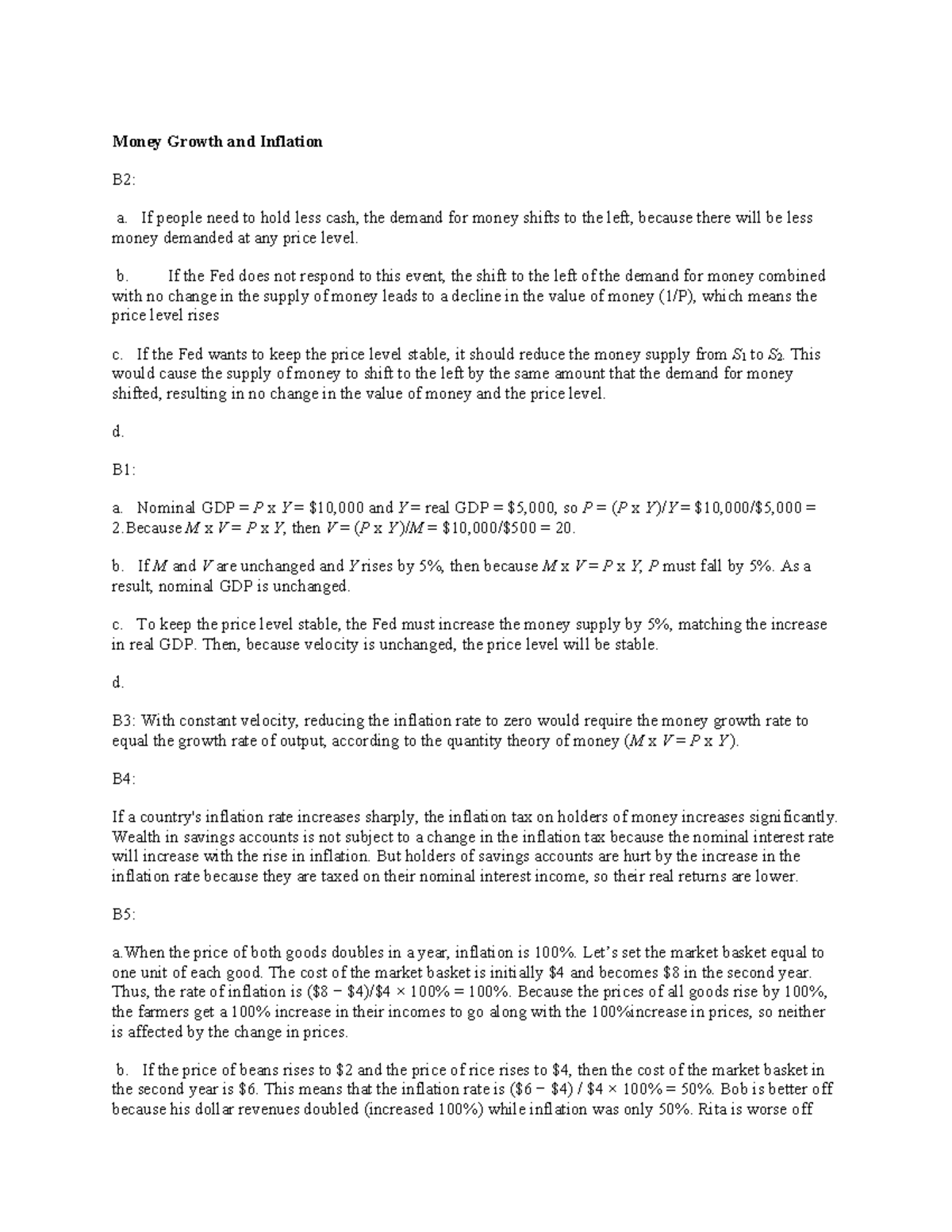 Money Growth and Inflation B2: Understanding Demand, Supply, and Price ...
