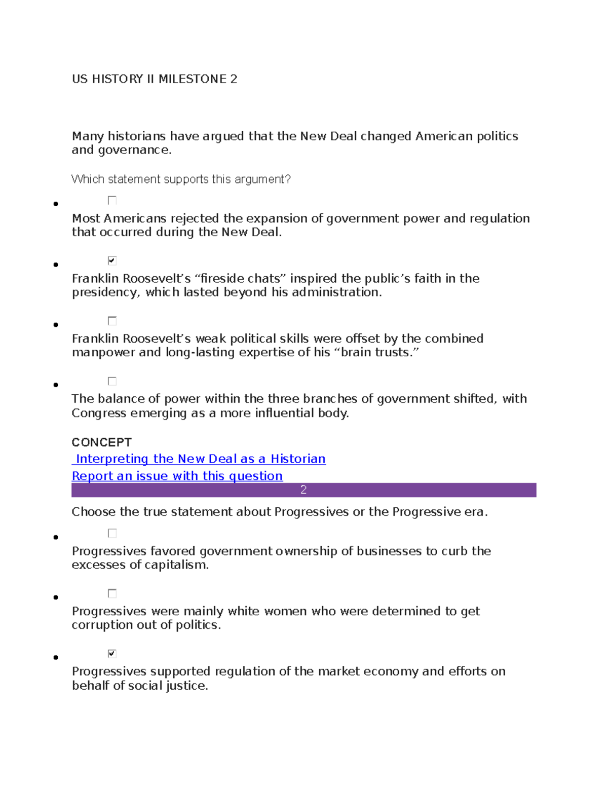 US History II: Milestone 2 - Analyzing Transformations and Events - Studocu