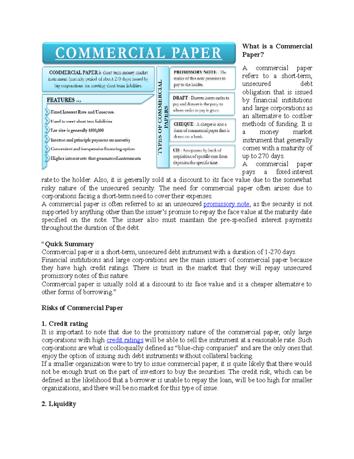 What Commercial Paper