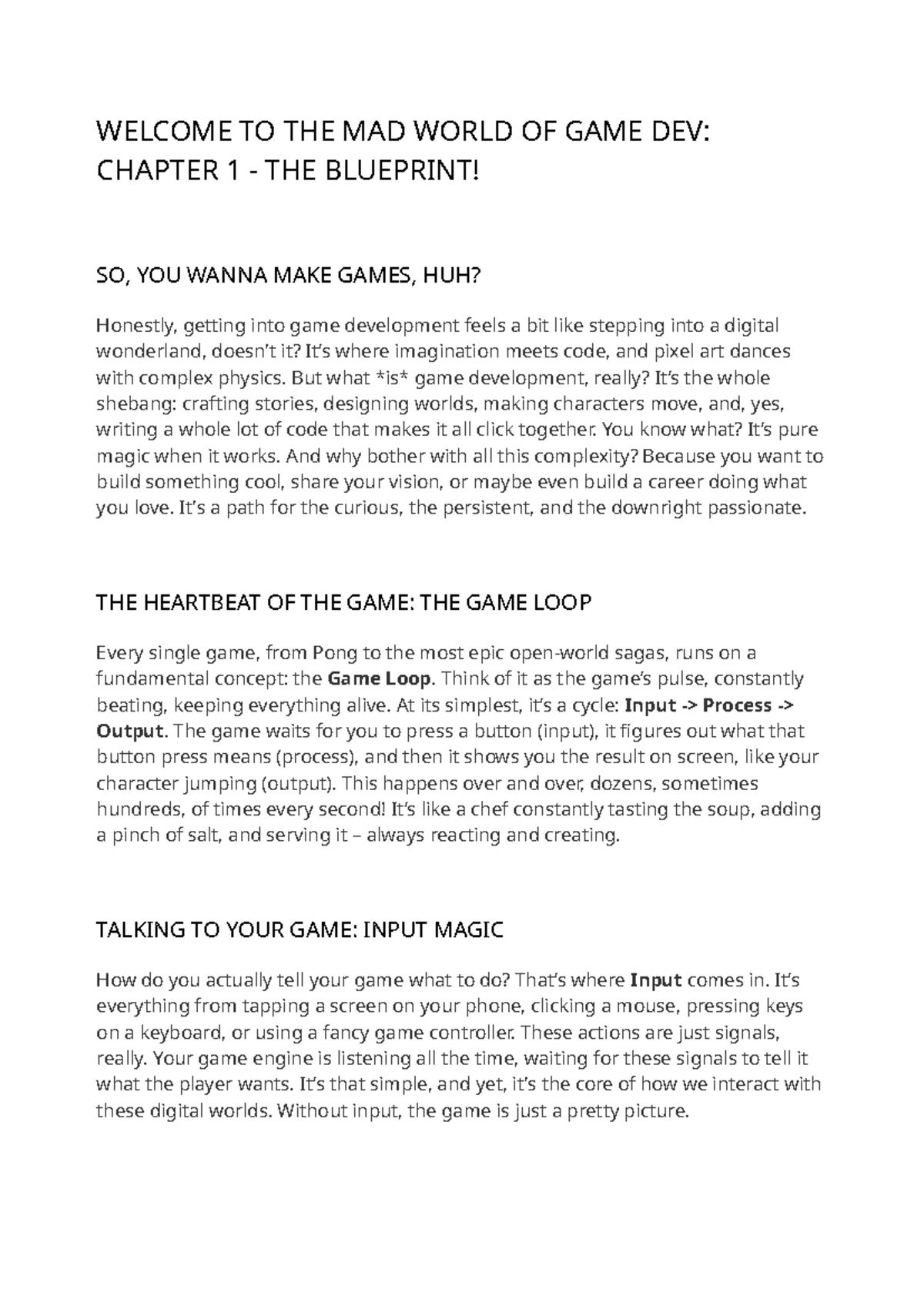 Game Development Basics: Chapter 1 - The Blueprint (GDEV101) - Studocu