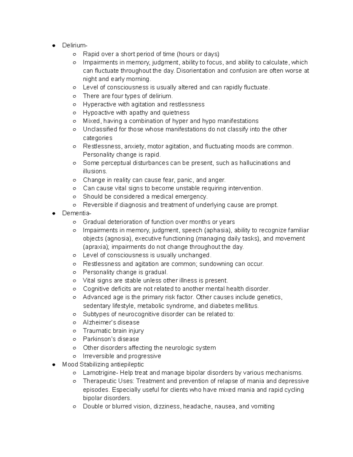NUR3525 Mental Health Exam 1 Study Guide: Key Concepts & Terms - Studocu