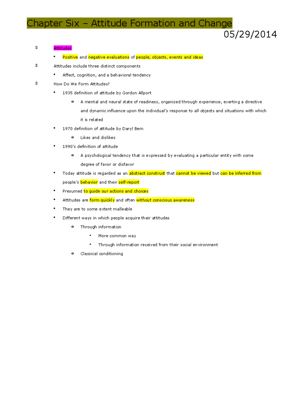 Introduction to Social Psychology SFW - Summary - Unit Five - Summary ...
