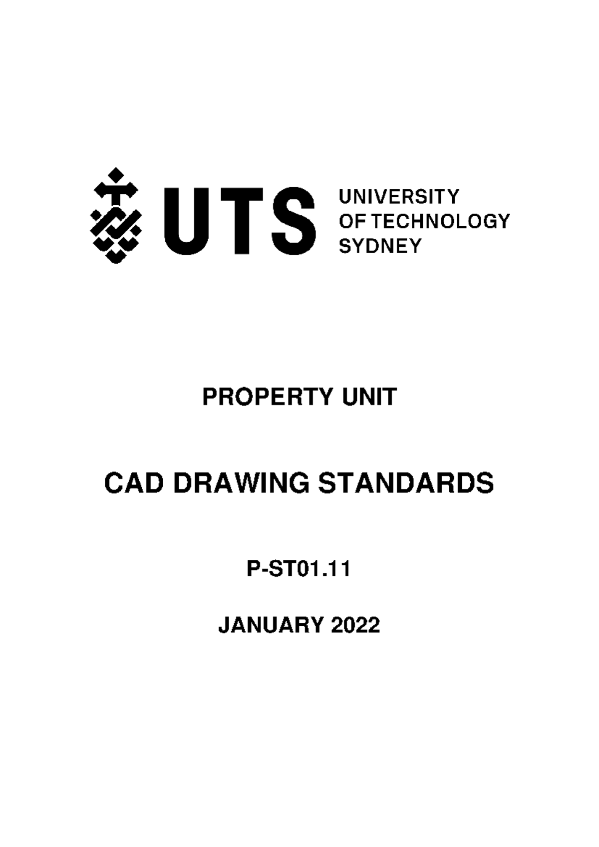 UTS CAD Drawing Standards: Property Unit Guidelines (Jan 2022) - Studocu