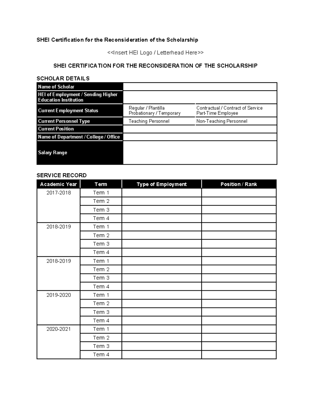 NT12 Attachment 4 SHEI Certification for the Reconsideration of the ...