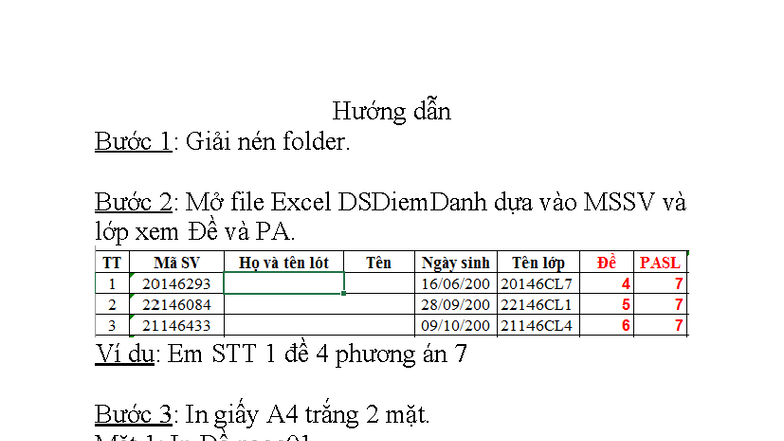 Hướng dẫn nhận đề và in tài liệu - MSSV và lớp - Studocu
