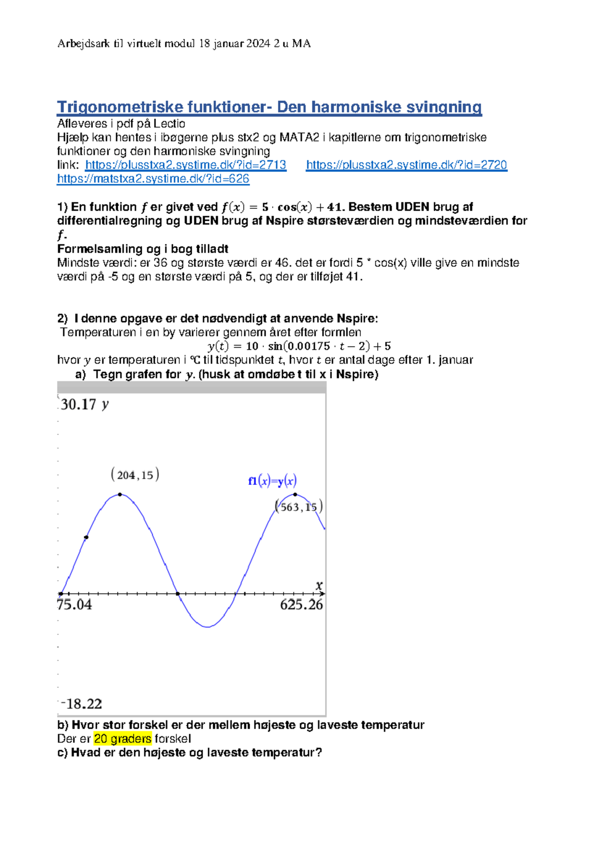 Trigonometriske funktioner og harmoniske svingninger - MATA2 Notes ...