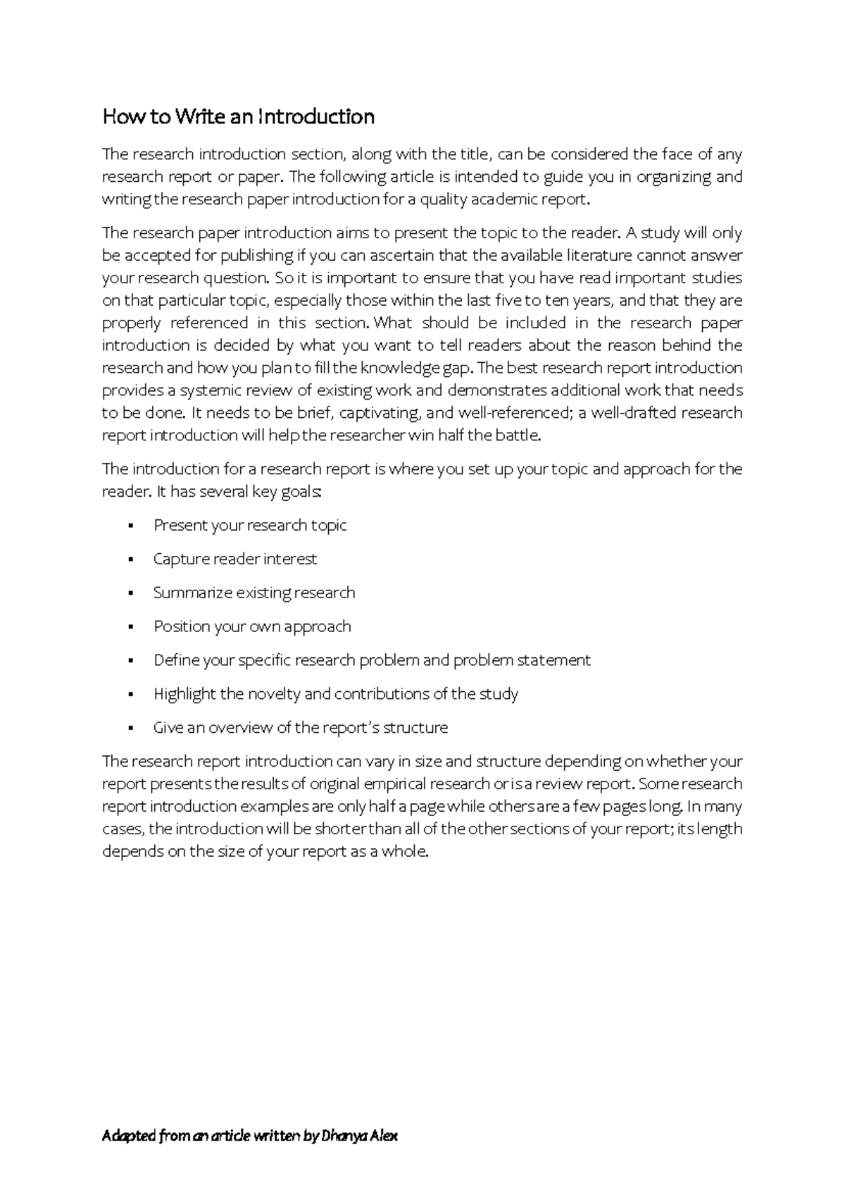 How to Craft a Compelling Research Report Introduction (2) - Studocu