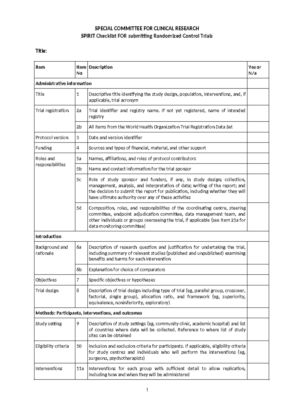 SPIRIT Checklist for Submitting RCTs: A Comprehensive Guide - Studocu