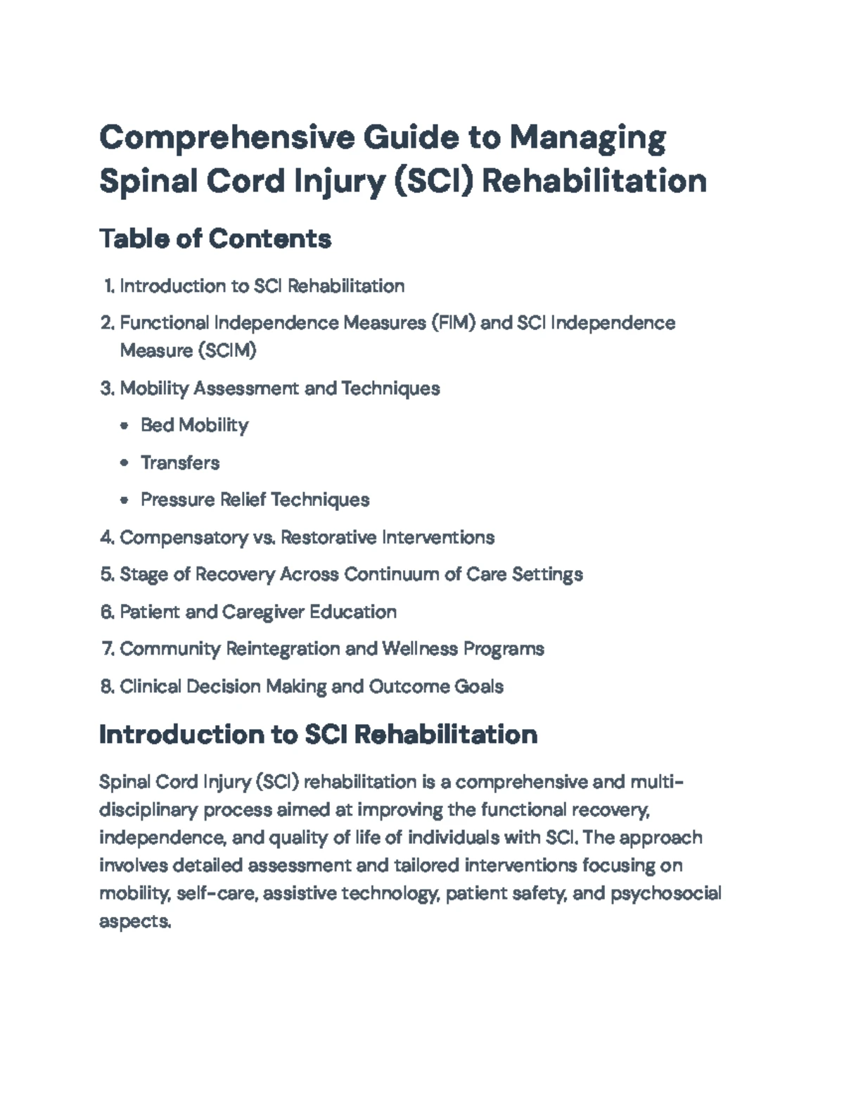 Comprehensive Guide on Spinal Cord Injury Rehabilitation (SCI ...