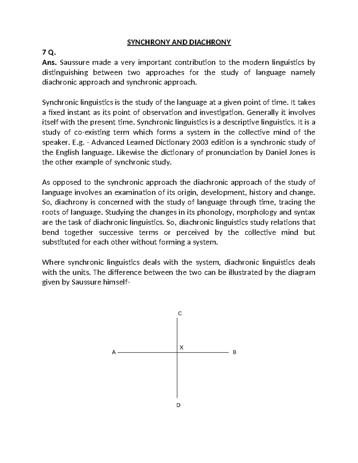 Linguistics Q7 - Key Concepts of Synchronic and Diachronic Approaches ...
