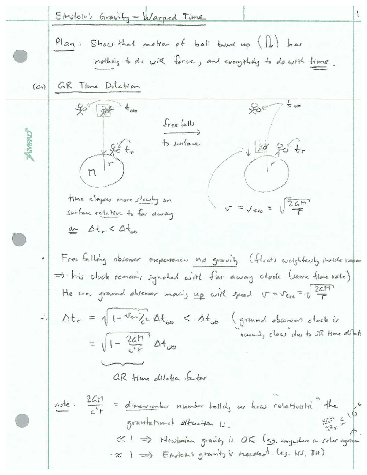 PHYS 175 - Lecture Notes on General Relativity Concepts - Studocu