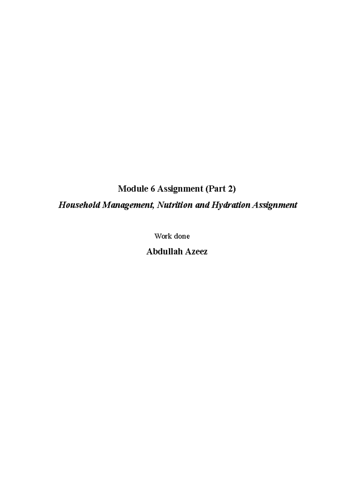 Module 6 Assignment (Part 2): Nutrition & Meal Planning for Mr. Khan ...