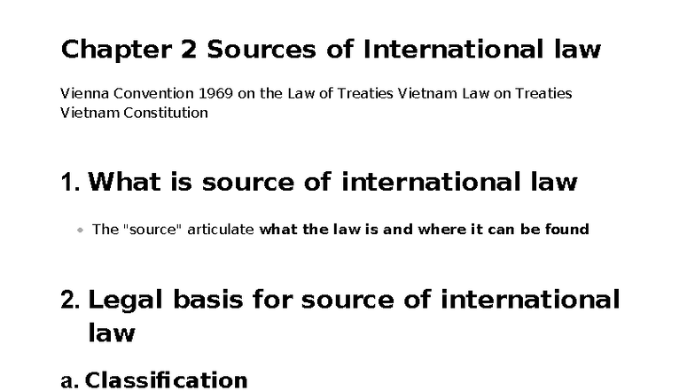 Chapter 2: Sources of International Law - Treaties, Customs, and ...