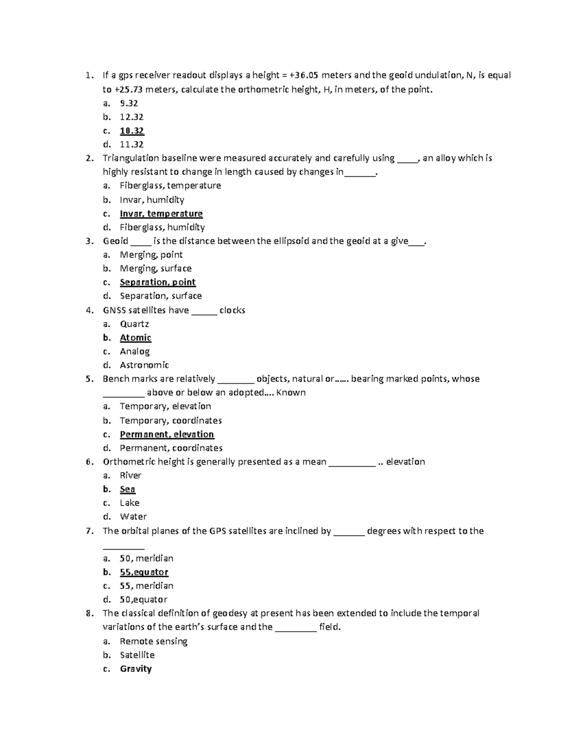 Geodesy Exam 1 Questions And Answers Guide Studocu