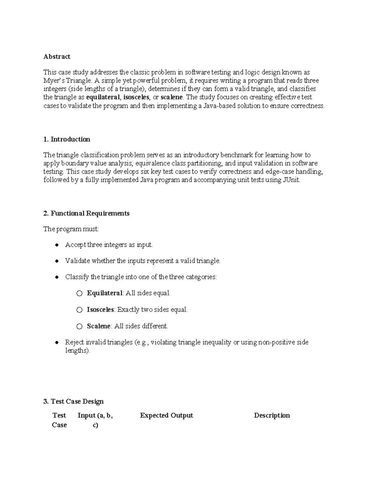 Case Study: Testing & Implementing Triangle Classification (CS101 ...