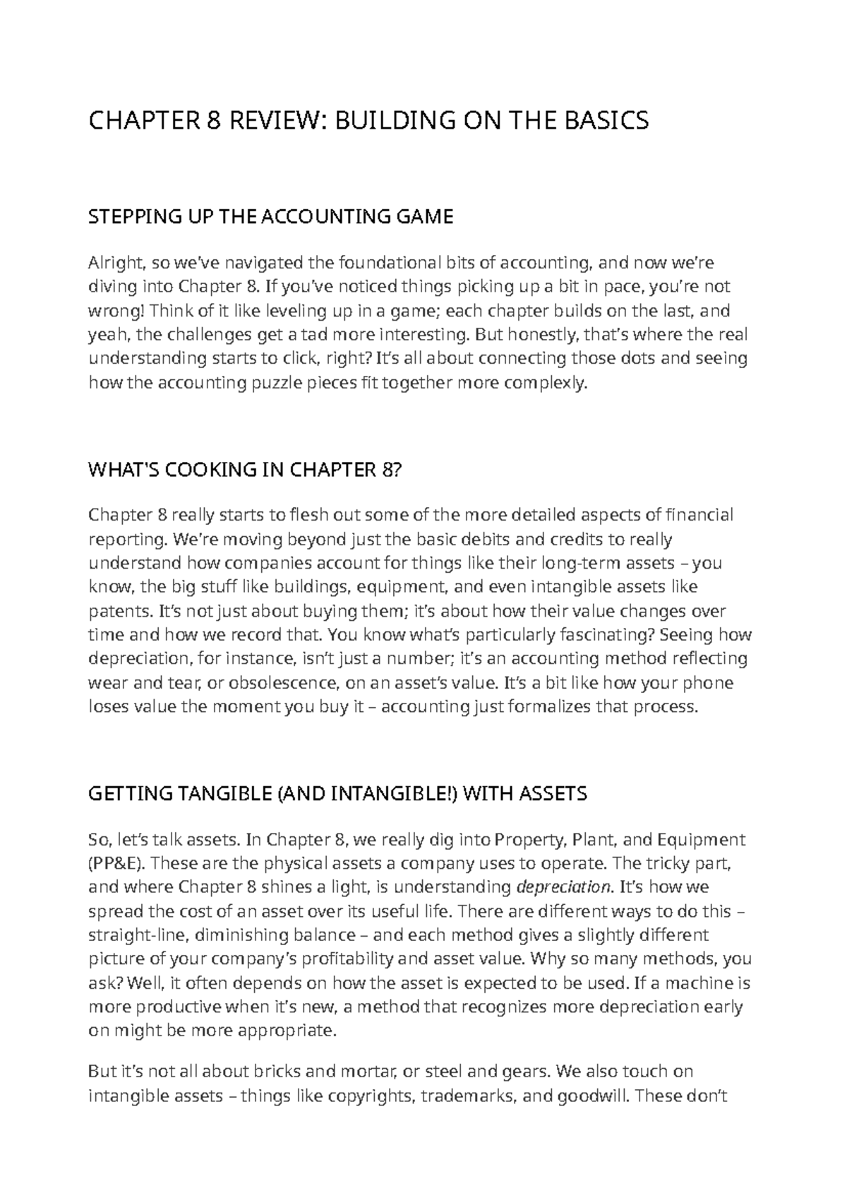ACCT 101: Chapter 8 Review - Advancing Accounting Concepts - Studocu