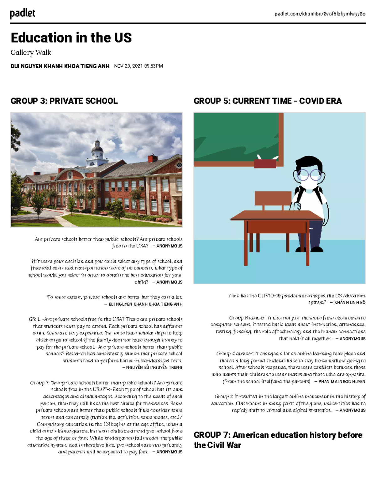 US Education Overview: Group 3 Insights on Private vs. Public Schools ...