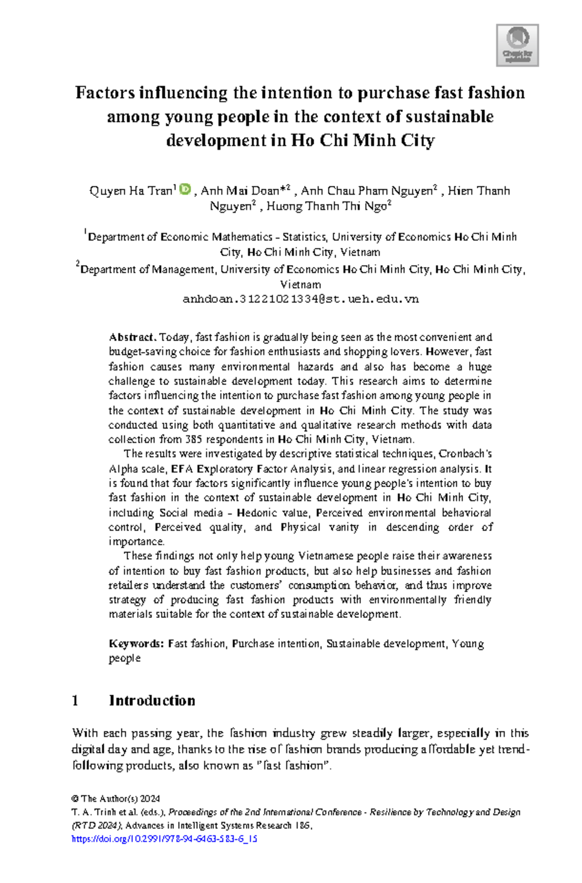 Factors Influencing Fast Fashion Purchase Intentions Among Youth in ...