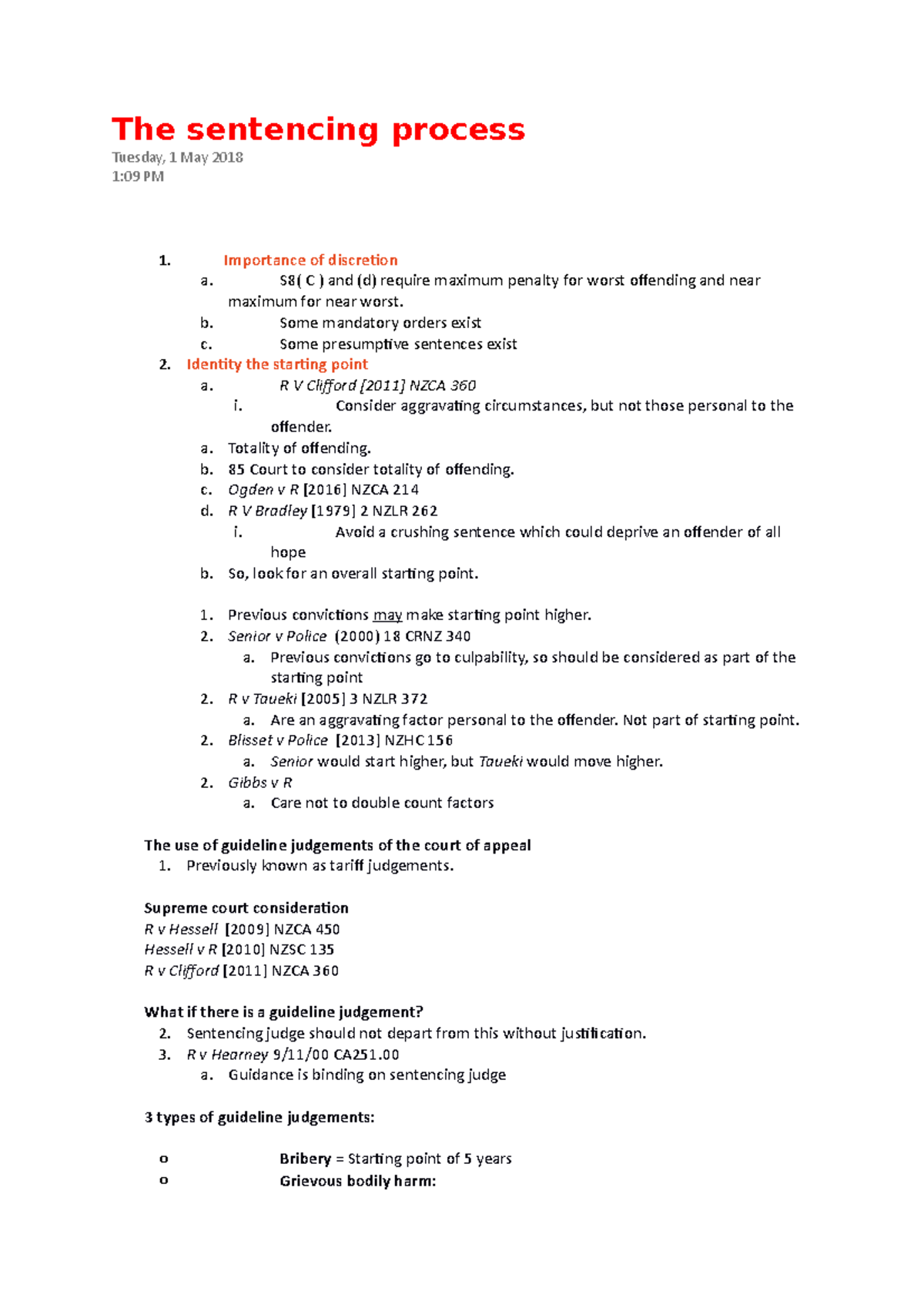 The Sentencing Process: Key Considerations and Guideline Judgements ...